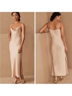 BHLDN Malynn Maxi Slip Dress Cowl Dress In Oyster NWT